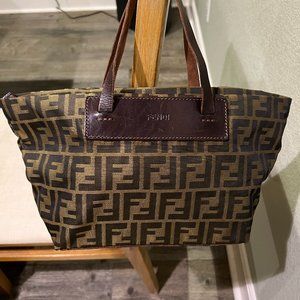 Authentic Fendi Canvas Zucca Bag